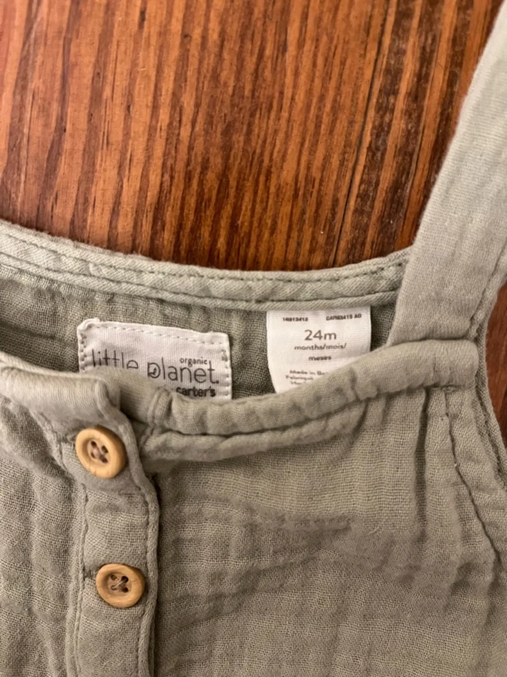 Carter's Light Sage Ruffle Tank & Shorts Set - Picture 2 of 3